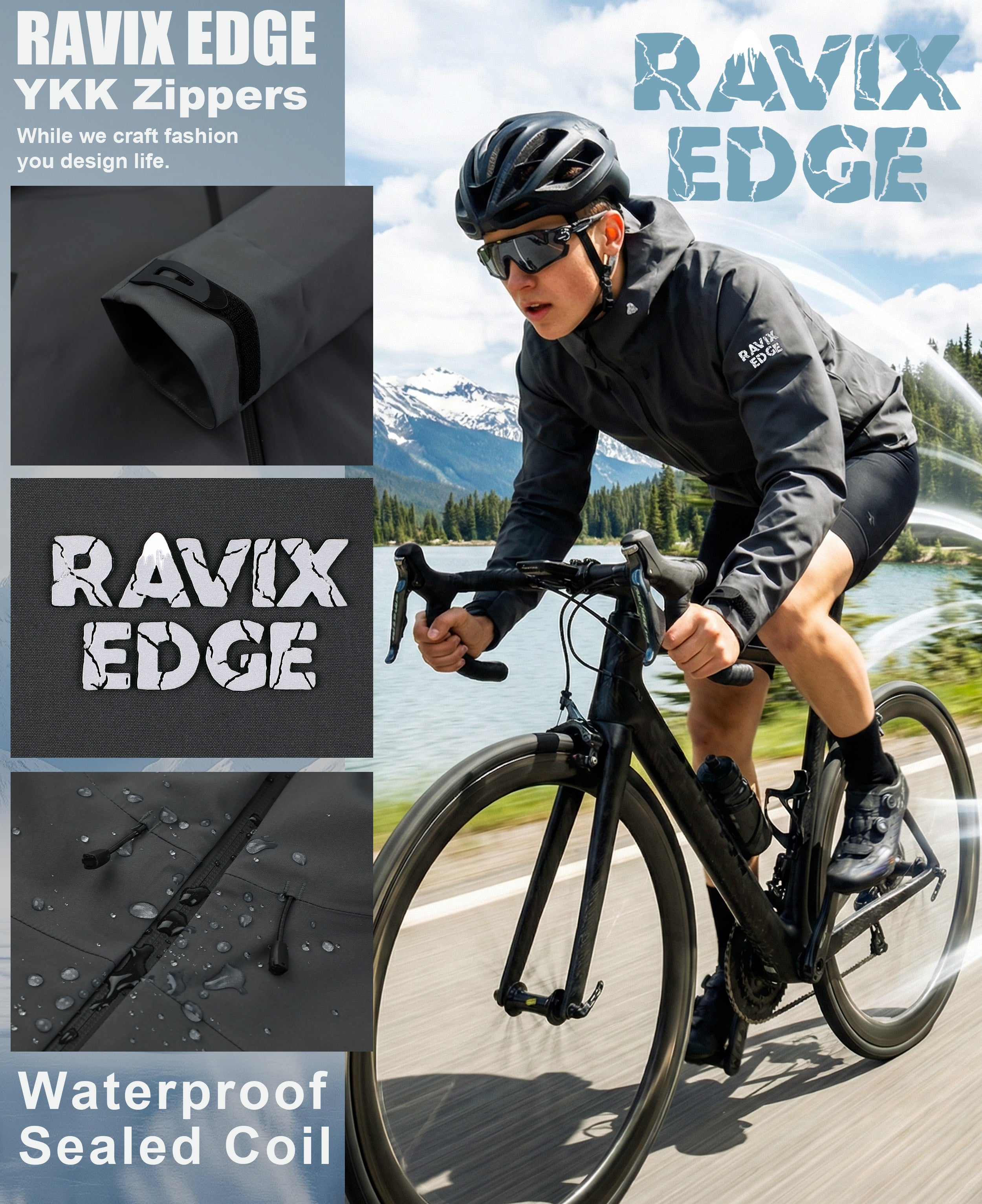 Men's Fluorine-Compliant Eco-Friendly Breathable Rain/Hardshell Jacket-02103