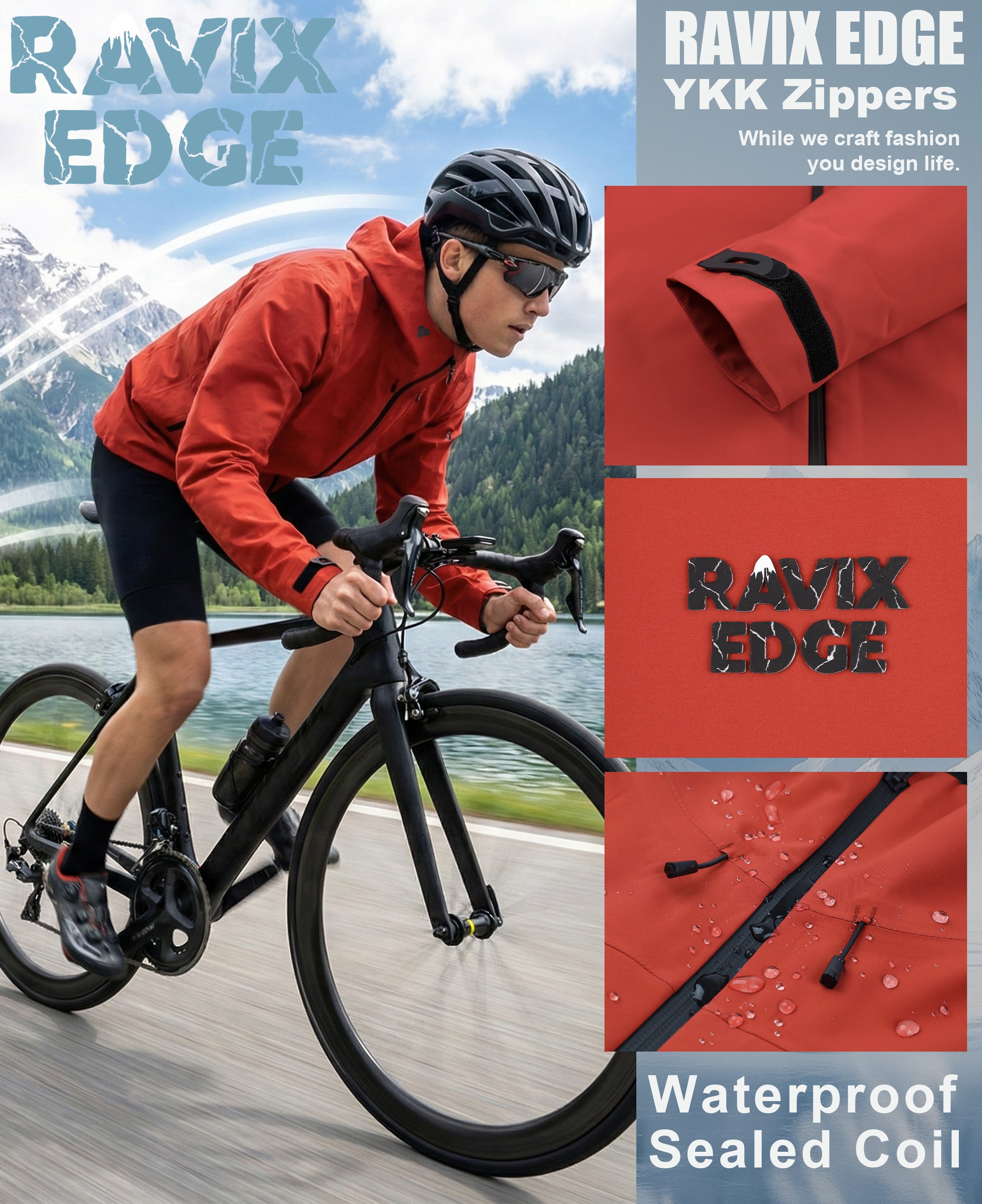 Men's Fluorine-Compliant Eco-Friendly Breathable Rain/Hardshell Jacket-02103