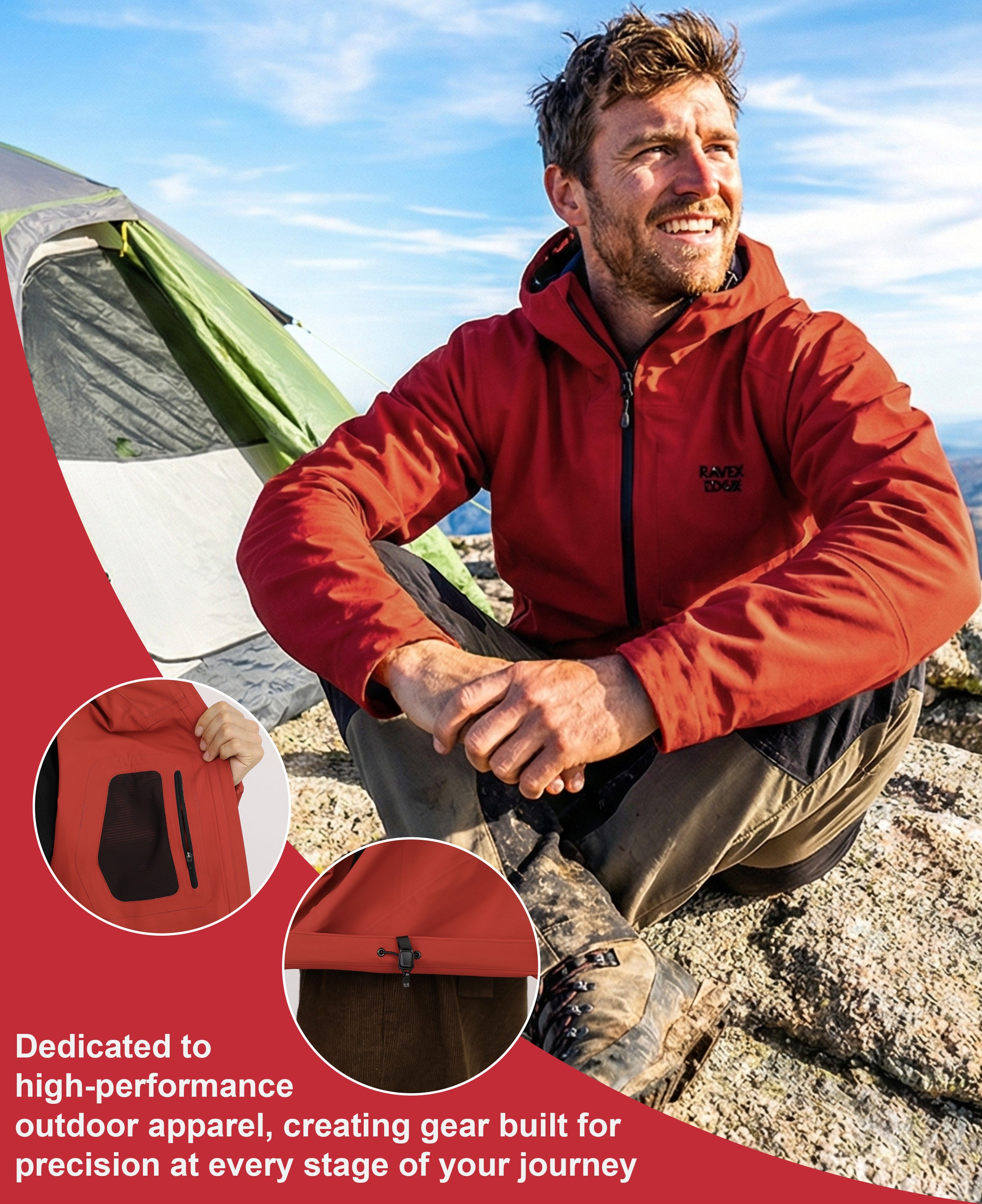 Men's Fluorine-Compliant Eco-Friendly Breathable Rain/Hardshell Jacket-02104