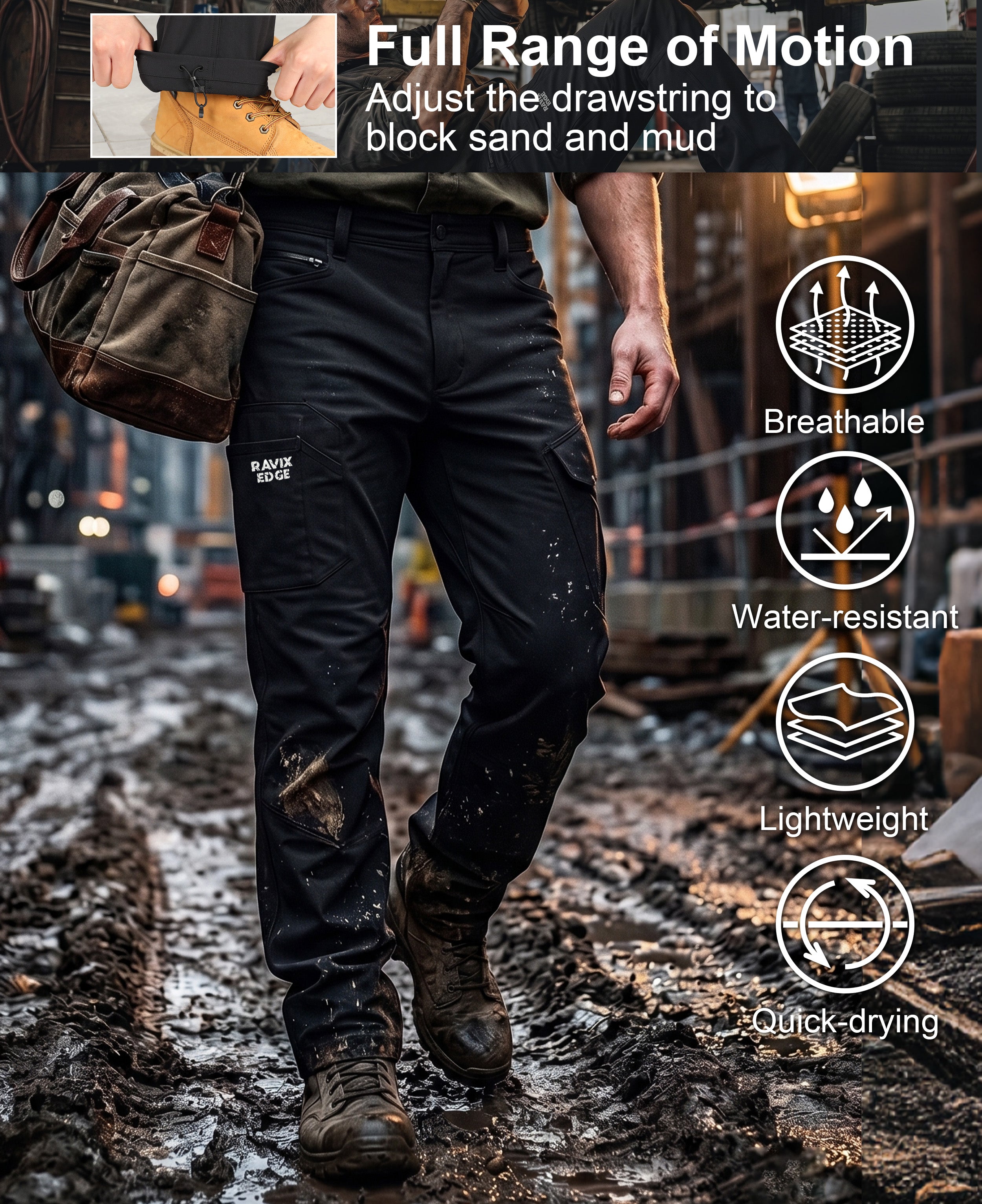 Men’s Durable Stretchy Softshell Mountain Bike Pants -03702