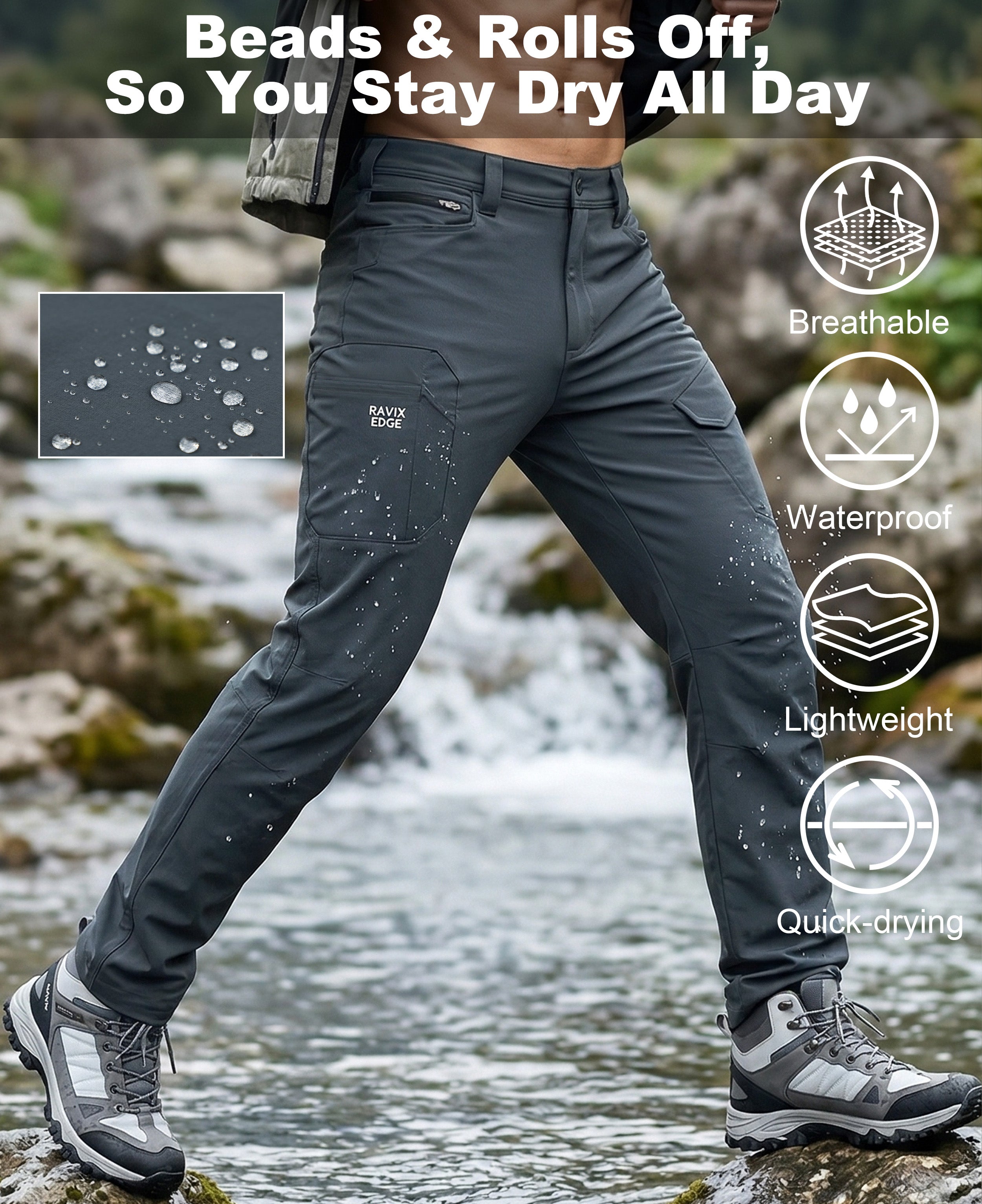 Men’s Durable Stretchy Softshell Mountain Bike Pants -03702