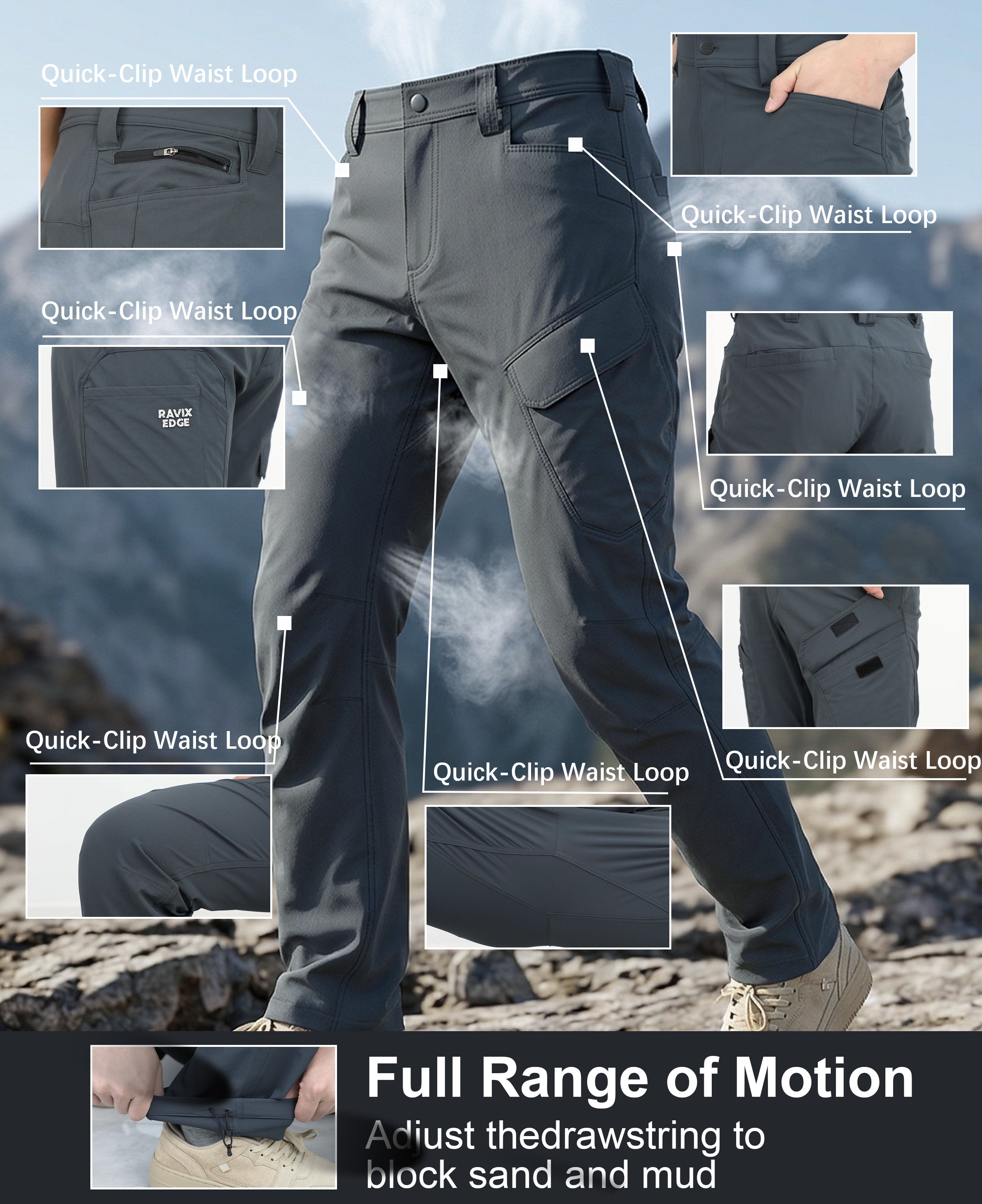 Men’s Durable Stretchy Softshell Mountain Bike Pants -03702