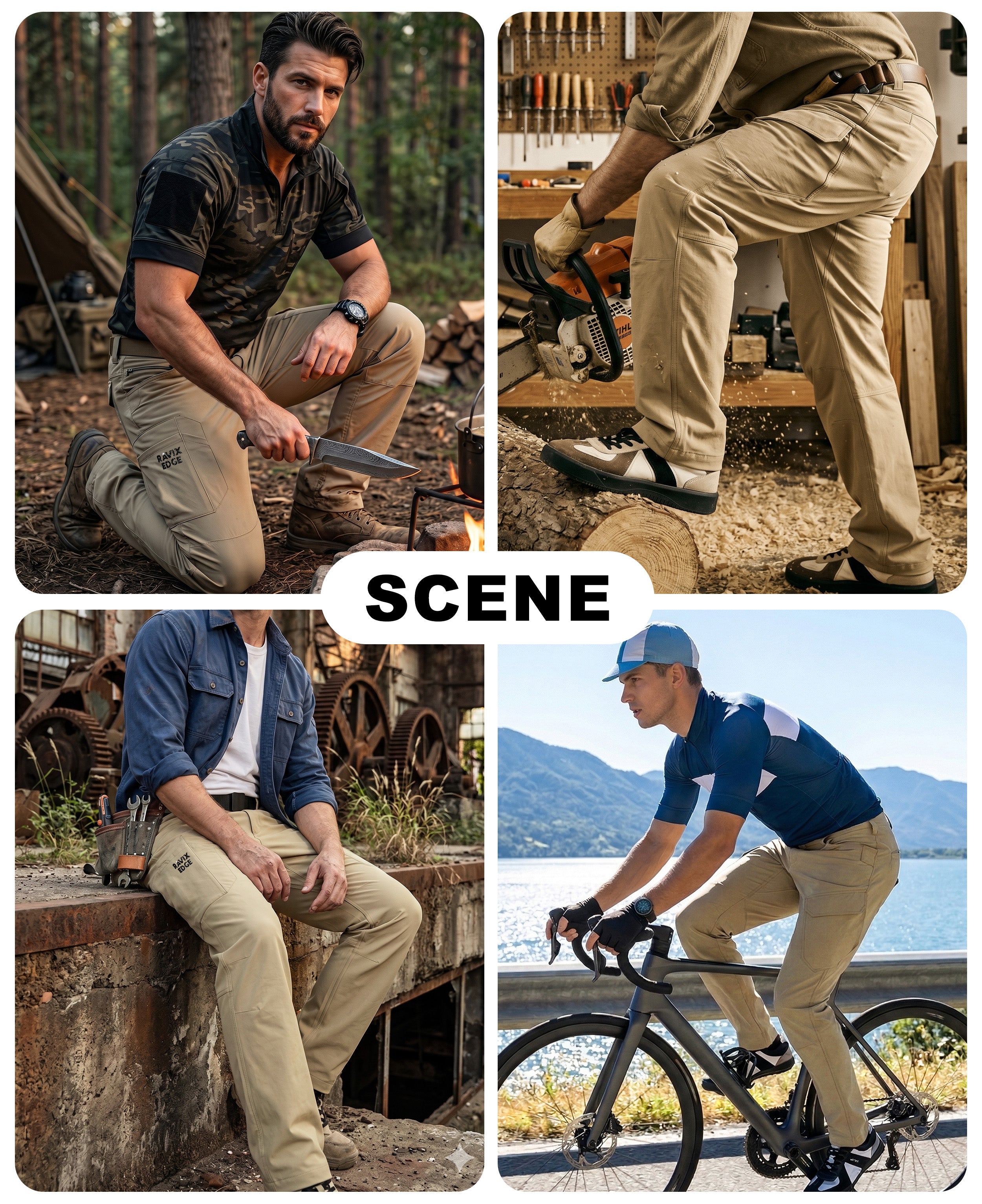 Men’s Durable Stretchy Softshell Mountain Bike Pants -03702