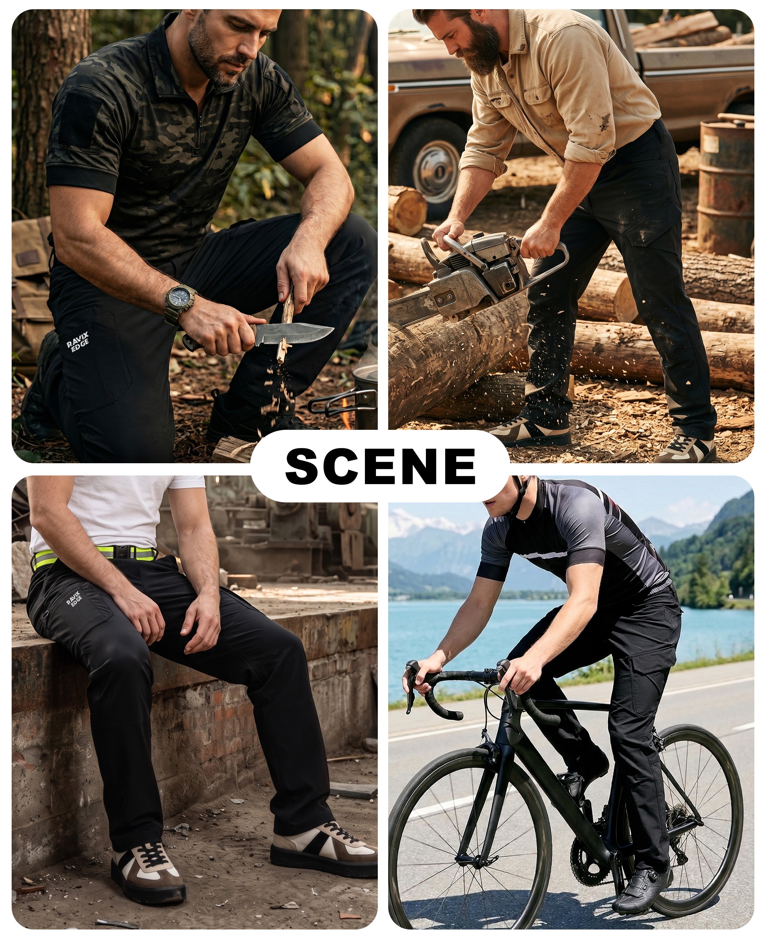 Men’s Durable Stretchy Softshell Mountain Bike Pants -03702