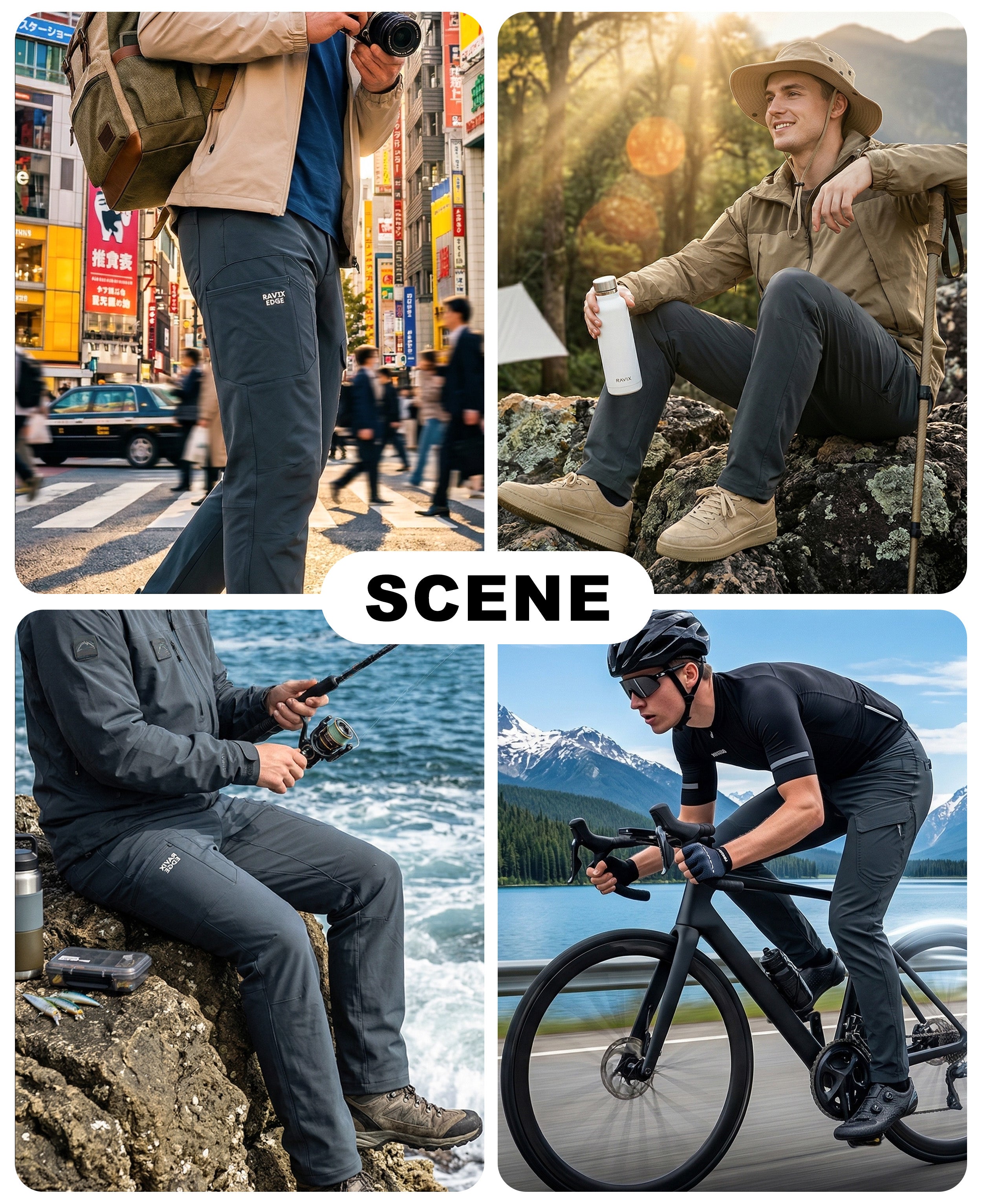 Men’s Durable Stretchy Softshell Mountain Bike Pants -03702