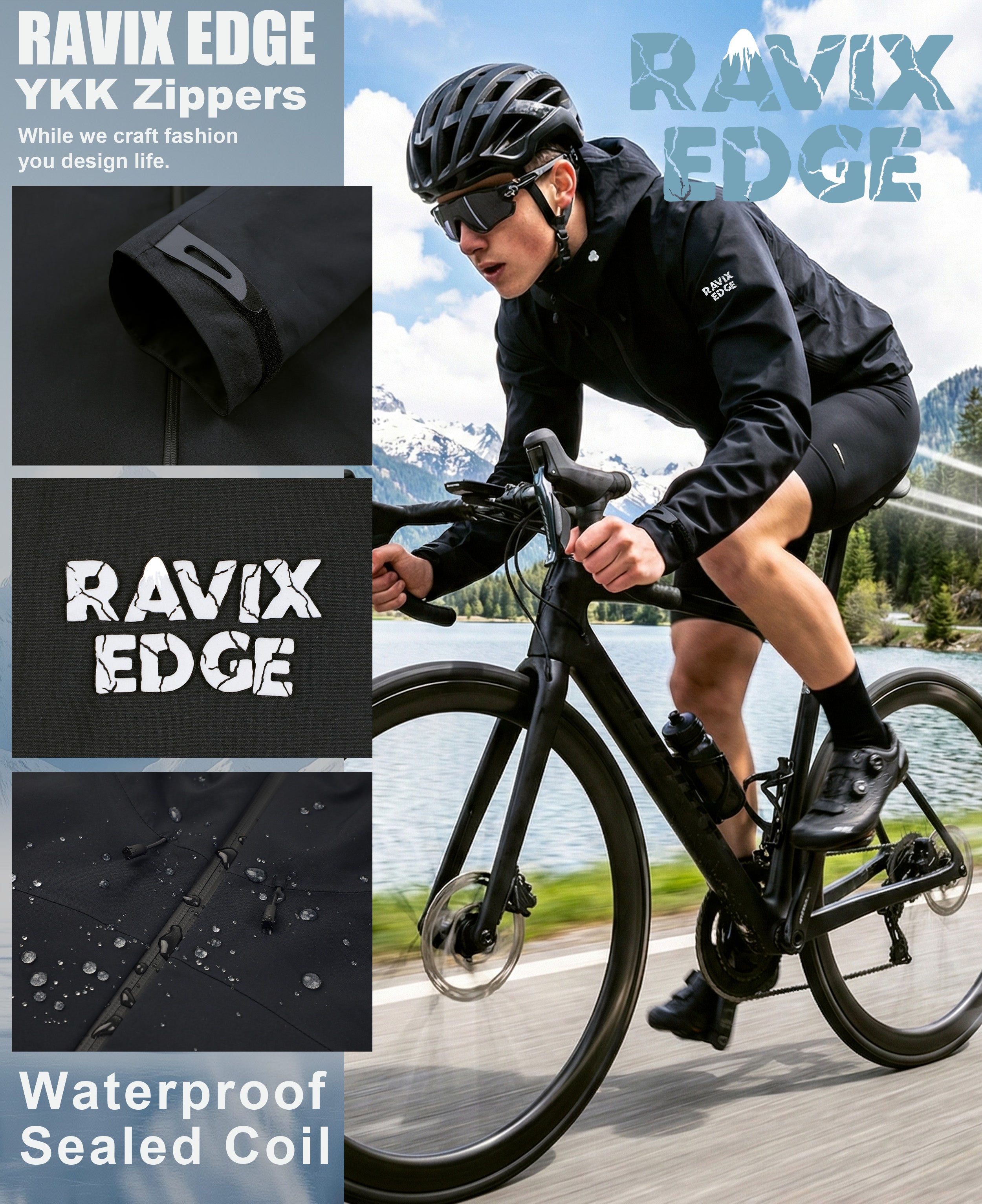 Men's Fluorine-Compliant Eco-Friendly Breathable Rain/Hardshell Jacket-02103