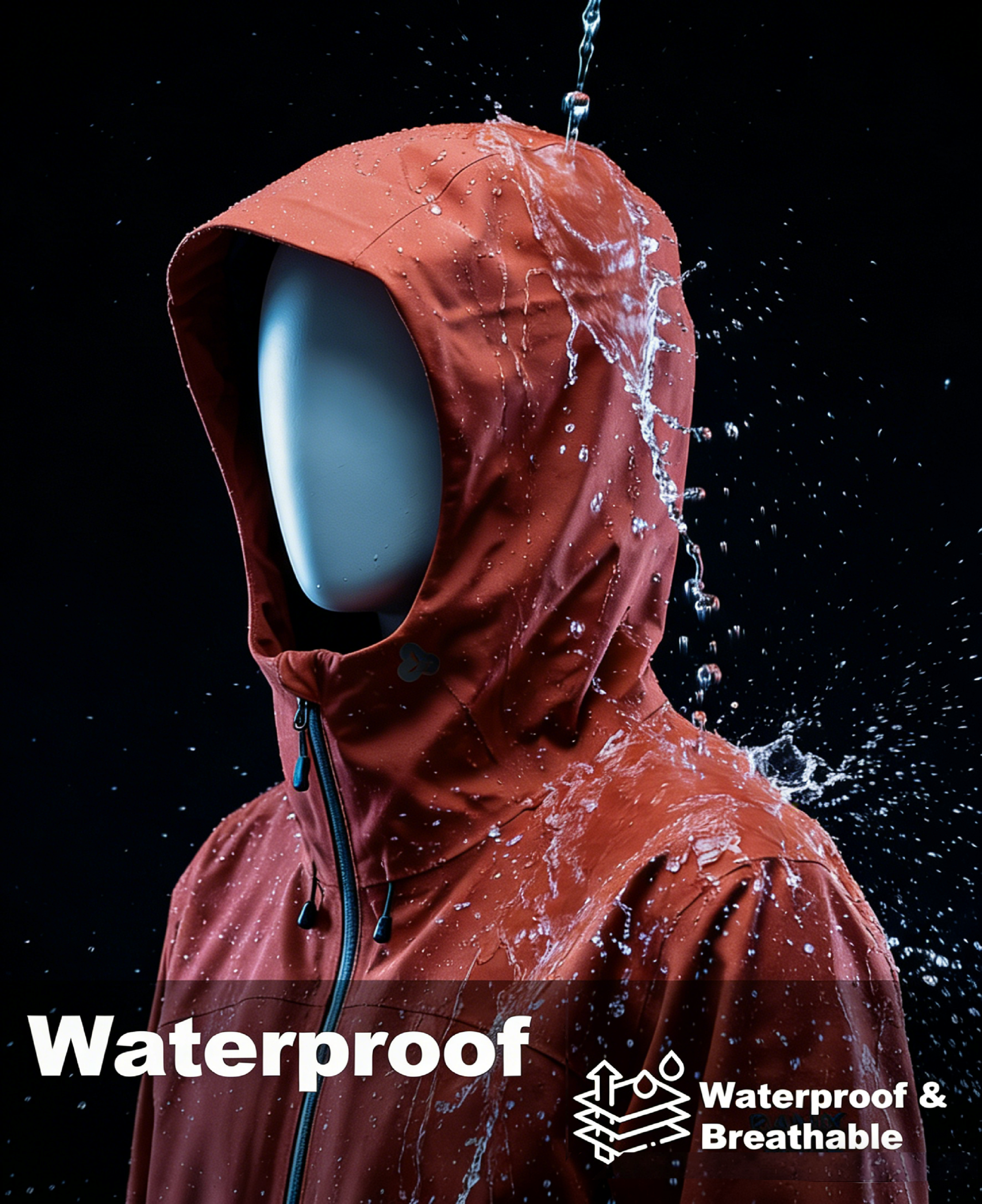 Men's Fluorine-Compliant Eco-Friendly Breathable Rain/Hardshell Jacket-02103