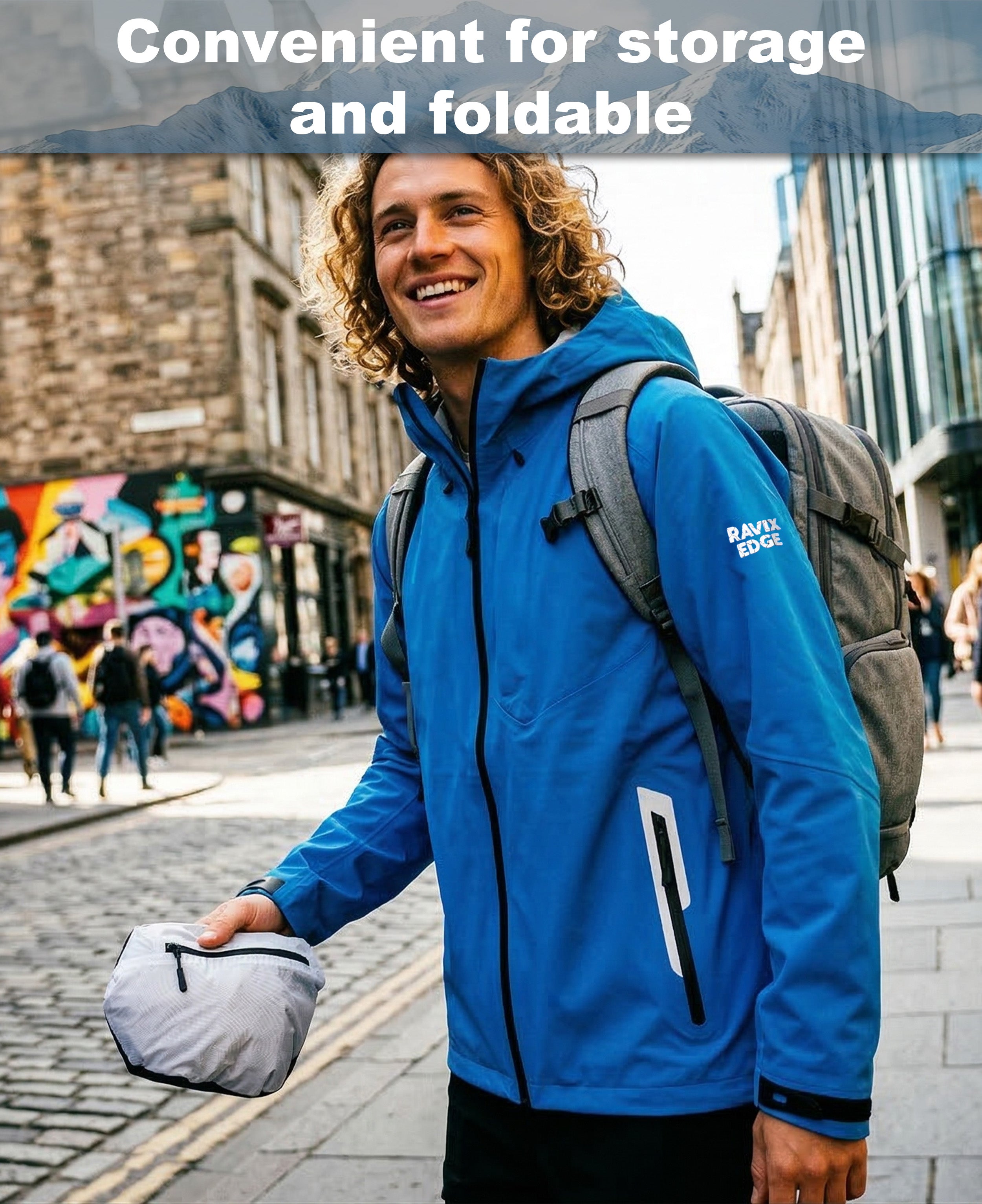 Men's Lightweight Fluorine-Compliant Eco-Friendly Breathable Rain/Hardshell Jacket - 01101