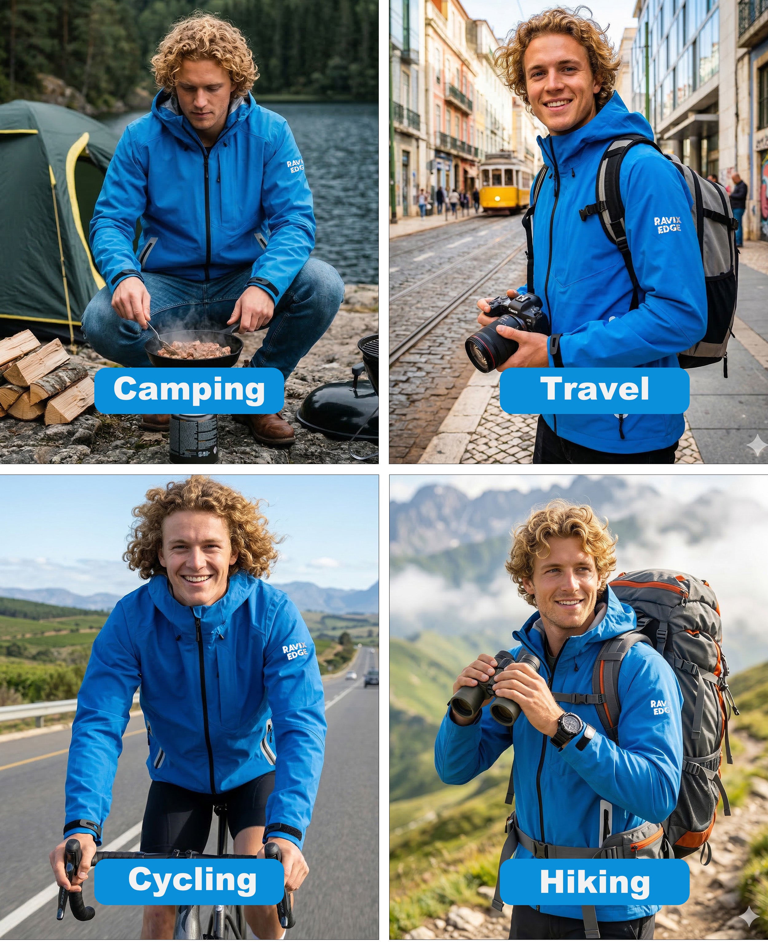 Men's Lightweight Fluorine-Compliant Eco-Friendly Breathable Rain/Hardshell Jacket - 01101