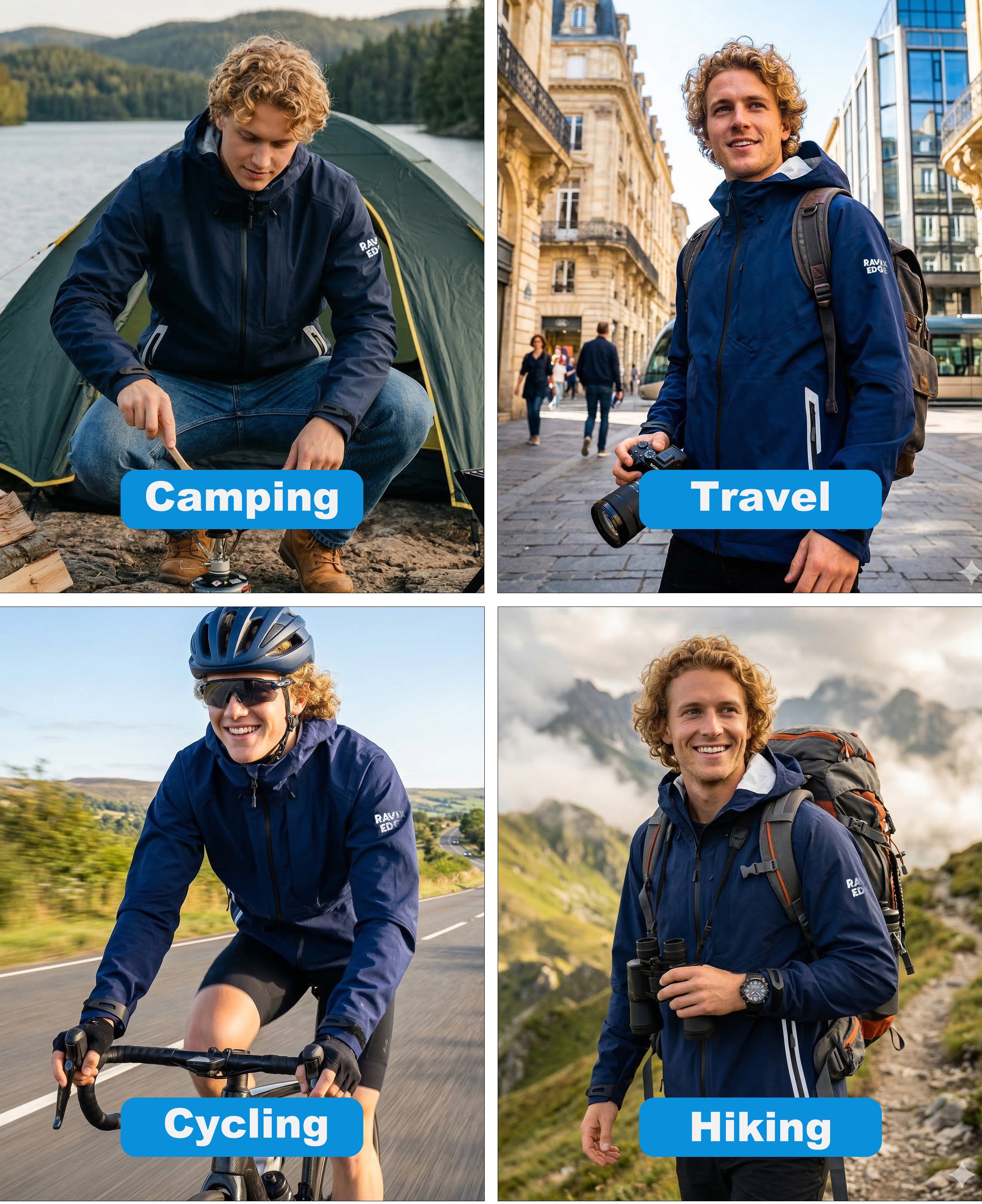 Men's Lightweight Fluorine-Compliant Eco-Friendly Breathable Rain/Hardshell Jacket - 01101