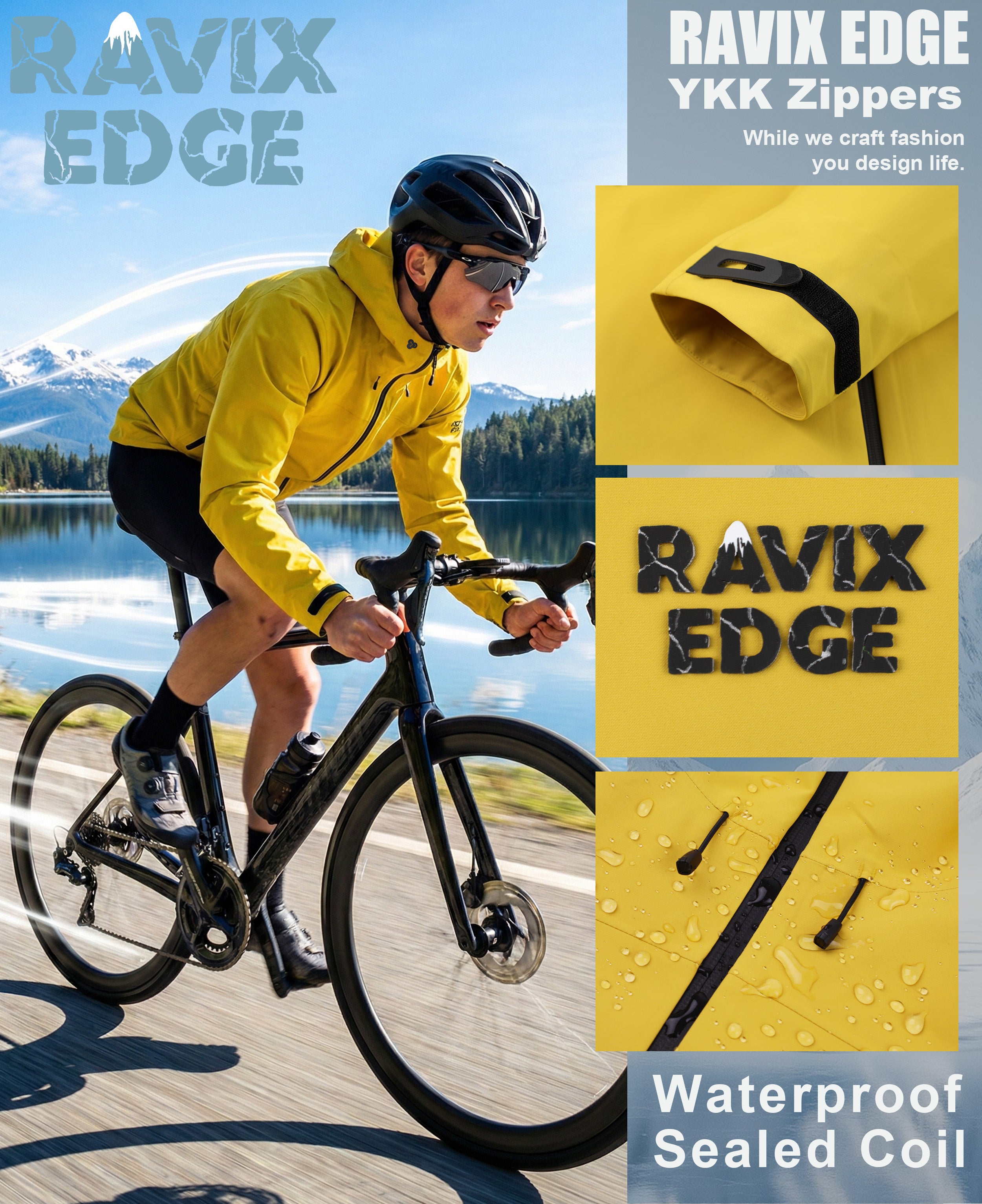 Men's Fluorine-Compliant Eco-Friendly Breathable Rain/Hardshell Jacket-02103