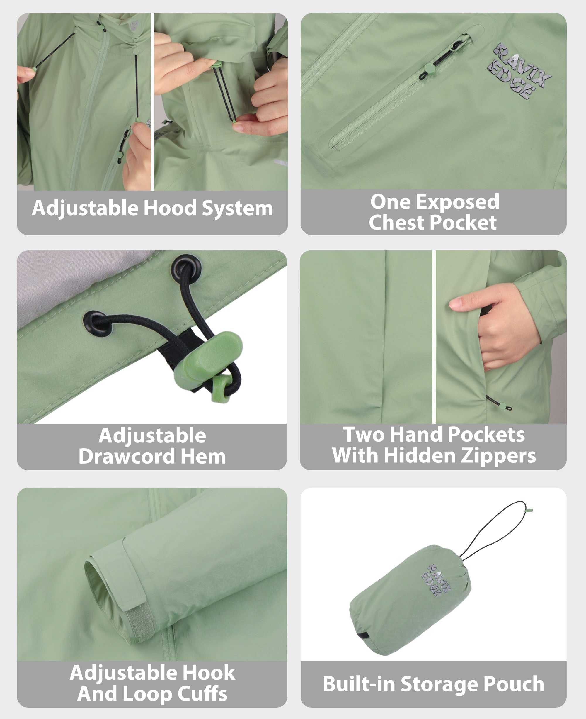 Women's Lightweight Fluorine-Compliant Eco-Friendly Breathable Rain/Hardshell Jacket -LV01105