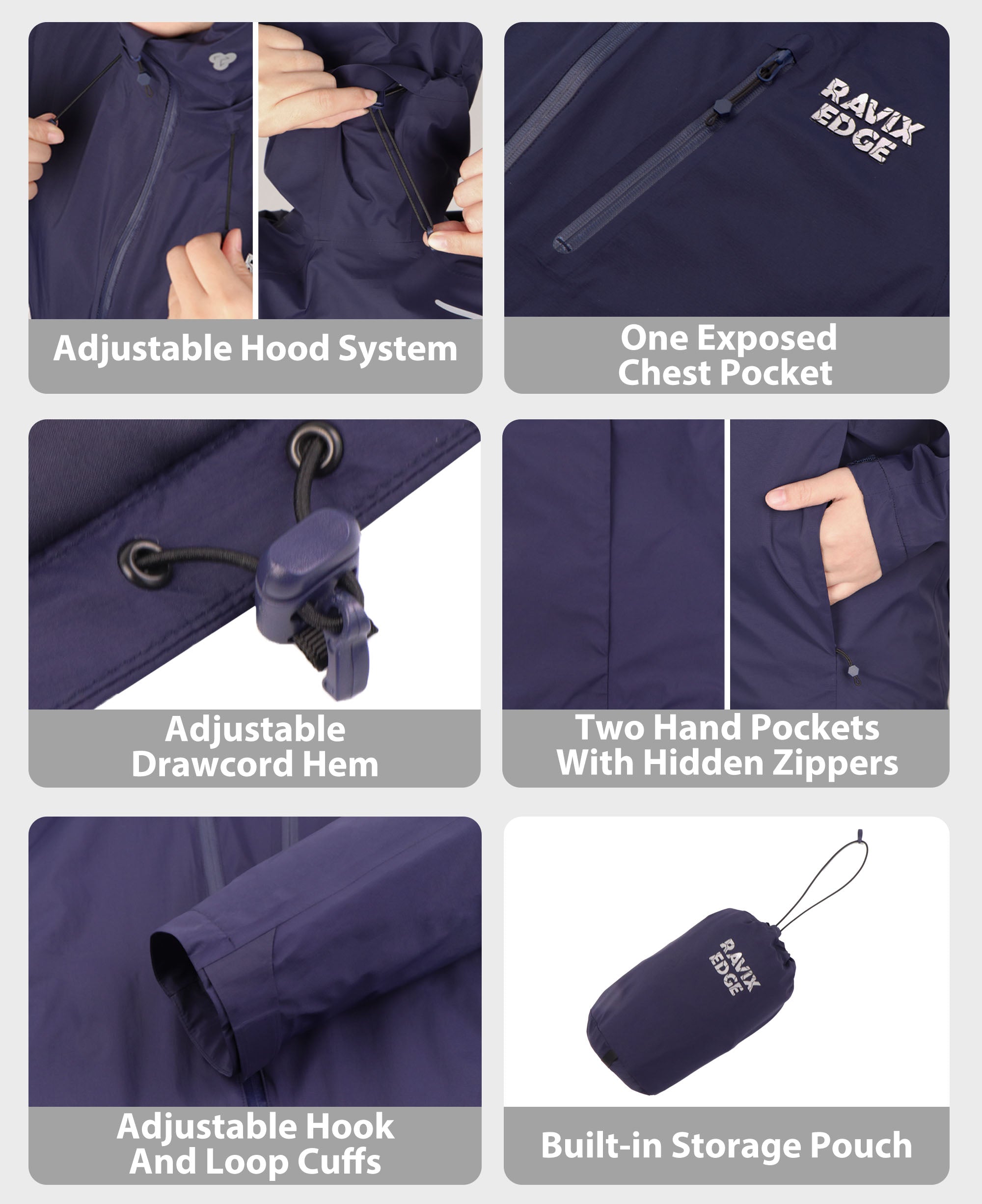 Women's Lightweight Fluorine-Compliant Eco-Friendly Breathable Rain/Hardshell Jacket -LV01105