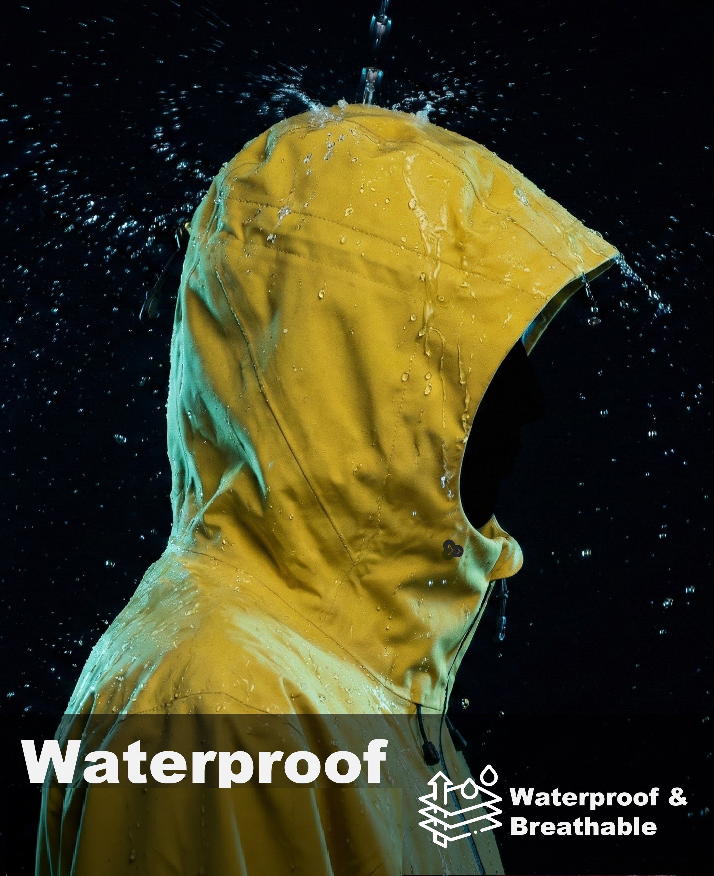 Men's Fluorine-Compliant Eco-Friendly Breathable Rain/Hardshell Jacket-02103